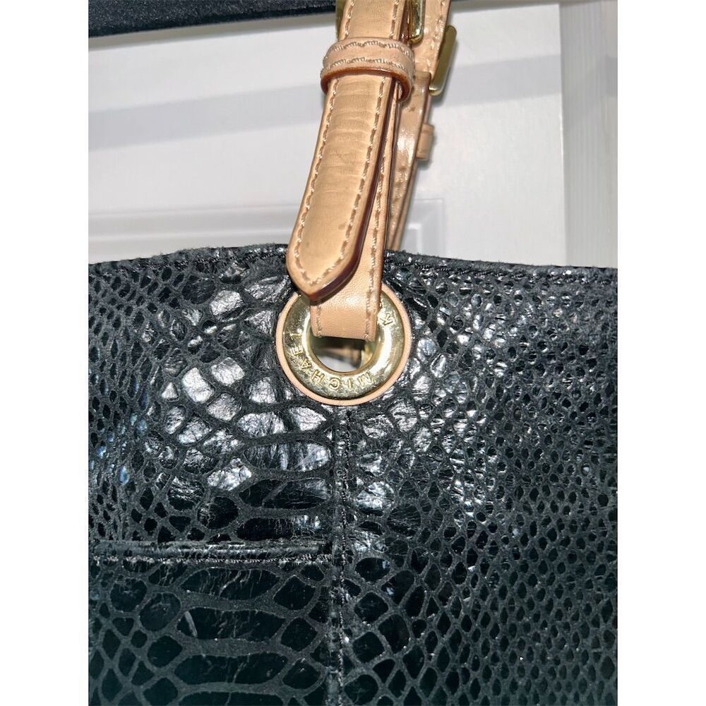 Michael Kors Black Python Embossed Leather Should… - image 2